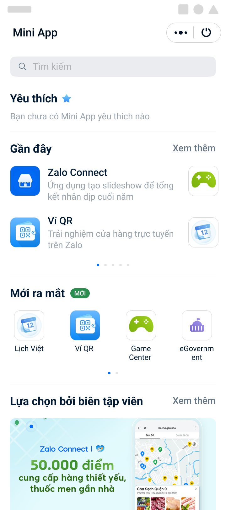 Zalo Mini App appstore